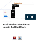 Install Windows After Ubuntu Linux in Dual Boot Mode - TechSolvePrac