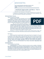 Dominant Approaches and Ideas - Part 2: Rational Choice Theory