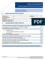 Health & Safety: Noise Hazard Identification Form