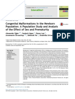 Congenital Malformations in The Newborn Population: A Population Study and Analysis of The Effect of Sex and Prematurity