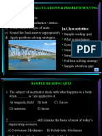 Today's Objectives:: Statics, Units, Calculations & Problem Solving