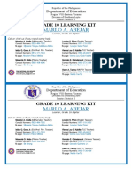 Marlo A. Abejar: Grade 10 Learning Kit