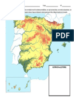 Tema 8 - Ficha Mapa Mudo Fisico de España - Santillana