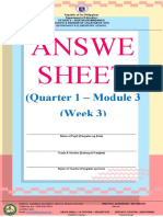 Answe R Sheet S: (Quarter 1 - Module 3 (Week 3)