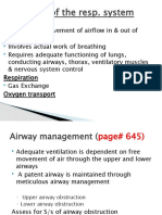 Function of The Resp. System: Respiration