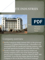 Sterlite Industries: Presented by Thanseef Thushara Veena