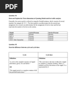 State and Explain The Three Dimensions of Queuing Model Used For Traffic Analysis