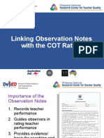 Session 6-8 Linking Observation Notes With COT Rating