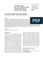 Supporting Parents' Pain Care Involvement With Their Children With Acute Lymphoblastic Leukemia: A Qualitative Interpretive Description