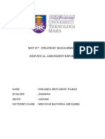 MGT 657: Strategic Management Individual Assignment Report