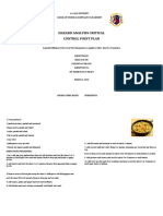 Hazard Analysis Critical Control Point Plan: La Salle University School of Tourism & Hospitality Management