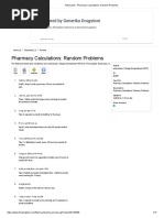 Pharmacy Calculations: Random Problems: Actimed by Generika Drugstore