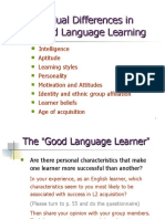 Individual Differences in Second Language Learning