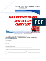 Fire Extinguisher Maintenance Inspection Checklist