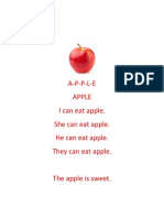 A-P-P-L-E Apple I Can Eat Apple. She Can Eat Apple. He Can Eat Apple. They Can Eat Apple