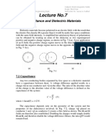 Lecture No.7: Capacitance and Dielectric Materials