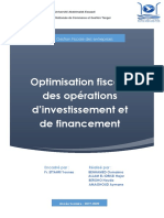 Optimisation Fiscale Des Opérations D'investissement Et de Financement