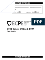 2012 Sample Writing & GCVR: Test Booklet