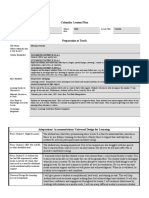 Calendar Lesson Plan: Preparation To Teach