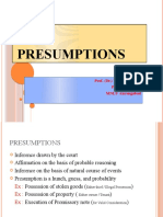 Presumptions Presumptions: Prof. (DR.) Y.F. Jayakumar Professor of Law MNLU Aurangabad