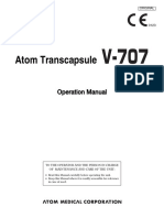 Atom Transcapsule V-707 Incubator - User Manual PDF