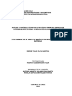 Analisis Economico Tecnico y Estrategico para Una Empresa de Catering A Instituciones de Educacion Superior