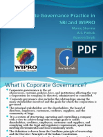 Corporate Governance Practice in SBI and WIPRO