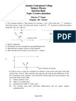 Adamjee Cantonment College Subject: Physics Question Bank Topic: Creative Questions Physics 1 Paper Chapter - 02: Vector