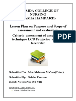 Purpose and Scope of Assessment