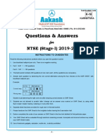 NTSE (S-I) 2019-20 - MAT & SAT (Ques & Ans) - Karnataka