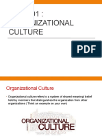 MGT 201: Organizational Culture