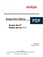 Avaya Port Matrix: Avaya Aura Media Server 7.7