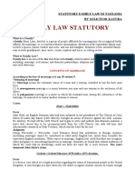 Statutory Family Law in Tanzania - by So