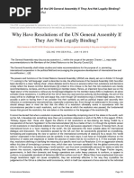 Why Have Resolutions of The UN General Assembly If They Are Not Legally Binding