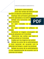 Preguntas Principios de Derecho Administrativo