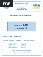 Le Rapport de TP3: La Courbe IDF: Cours D'hydrologie Générale