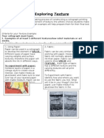 Exploring Texture: Criteria For Your Texture Example