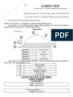 Sample Test: Lesson Outline Year Three Topic: Energy Activities