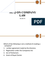 MCQ On Company LAW: BSL-605 T-8