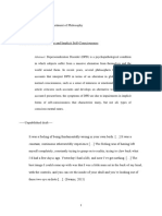 Abstract: Depersonalization Disorder (DPD) Is A Psychopathological Condition