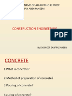 Construction Engineering: Start With The Name of Allah Who Is Most Rehman and Raheem