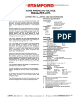 As440 Automatic Voltage Regulator (Avr) : Specification Installation and Adjustments