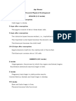 Age Norms Prenatal Physical Development ZYGOTE (1-2 Weeks) 24-36 Hours After Conception