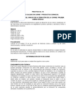 Practica 10 CONTROL DE CALIDAD EN CARNE Y PRODUCTOS CÁRNICOS