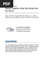 Doing Together What We Would Not Do Alone: Social Psychology