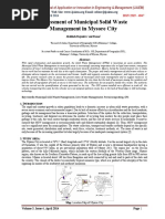 Assessment of Municipal Solid Waste Management in Mysore City