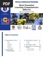 Most Essential Learning Competencies (Melcs) : Pecial Urricular Rograms