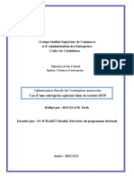 Optimisation Fiscale de L'entreprise Marocaine Cas D'une Entreprise Opérant Dans Le Secteur BTP