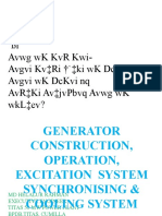 Generator Construction, Opn N Cooling System