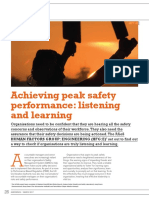 Achieving Peak Safety Performance: Listening and Learning: Human Factors